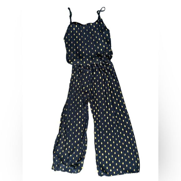 Navy & Gold Wide Leg Jumpsuit     - Picture 7 of 9